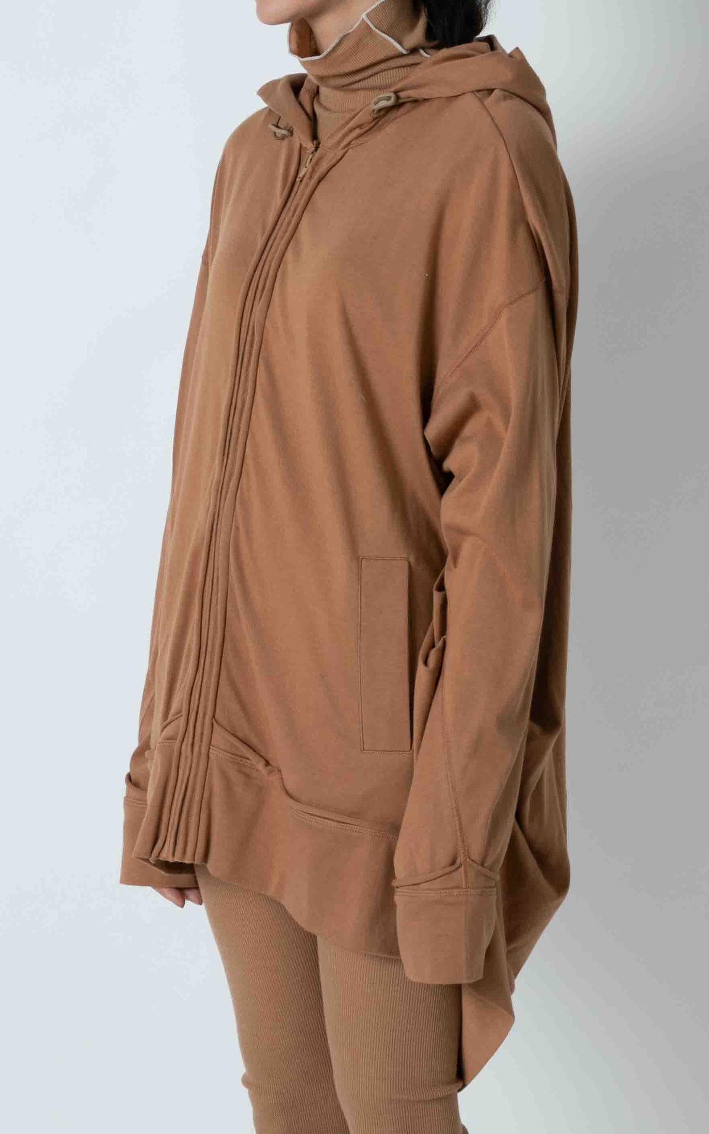 Zip-up Back Tuck Hoodie